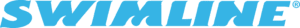 Swimline letters in all capitals, blue.